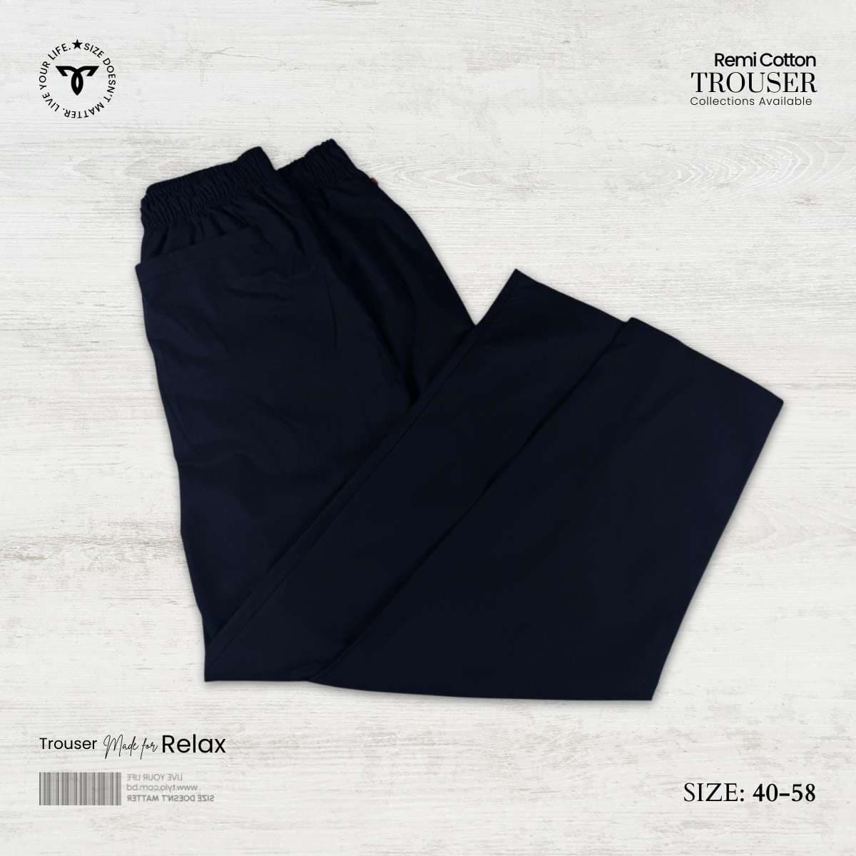 Remi Cotton Relaxed Trouser – Classic Black alternate