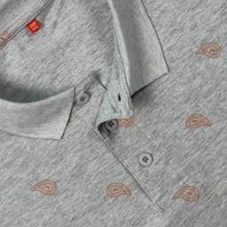 Ash Grey Paisley Polo Tshirt view 1