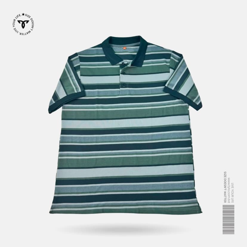 Forest Navy Stripe Polo T-shirt
