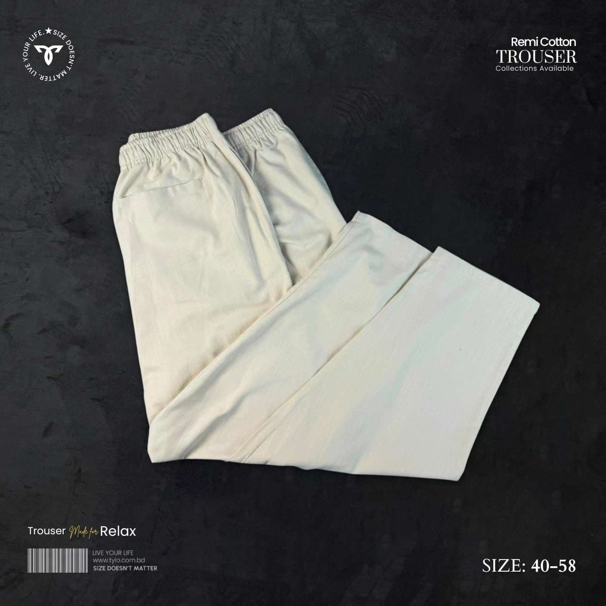 Remi Cotton Relaxed Trouser – Off-White alternate
