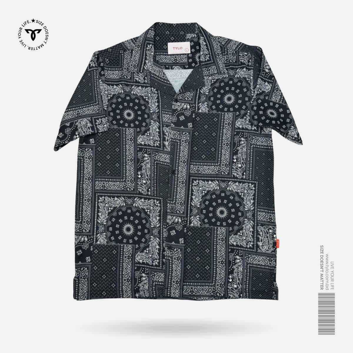 Black Paisley Cuban Shirt