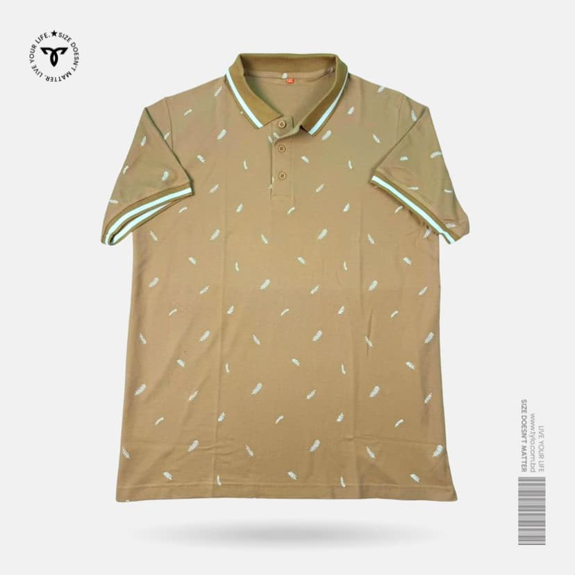 Desert Khaki Fern Polo T-shirt