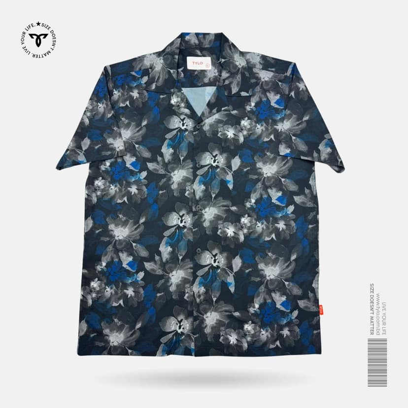 Midnight Bloom Cuban Shirt