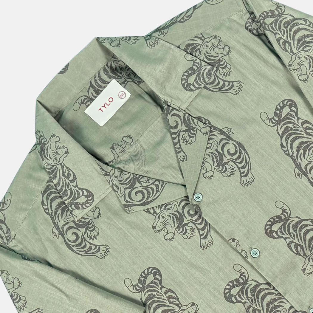 Sage Tiger Cuban Shirt alternate