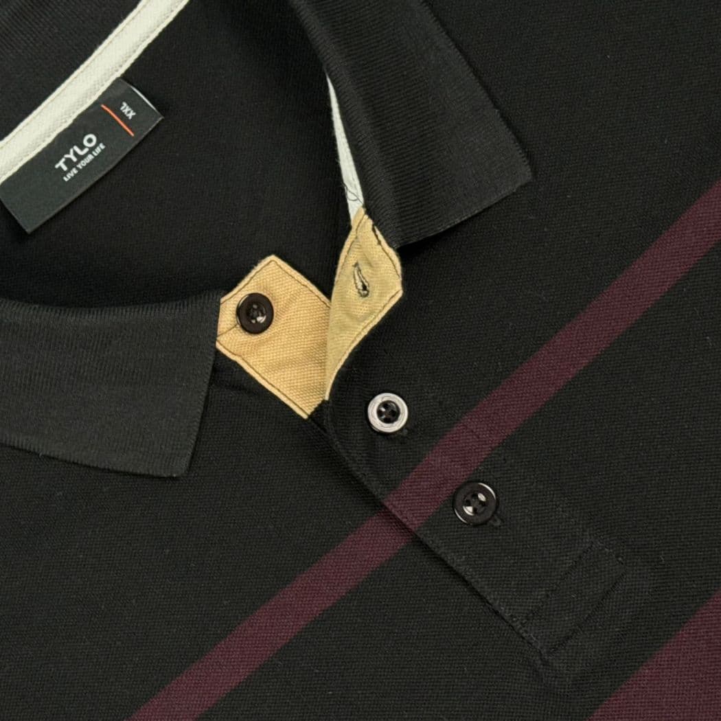 TYLO Colorblock Polo Shirt – Midnight Burgundy showcase 3