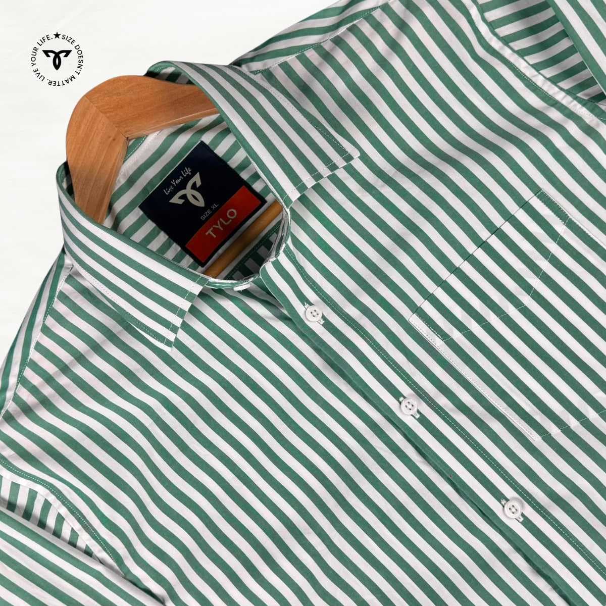 Green and White Striped Shirt alternate