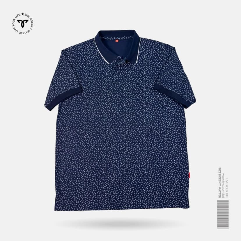 Navy Micro Dot Polo T-shirt