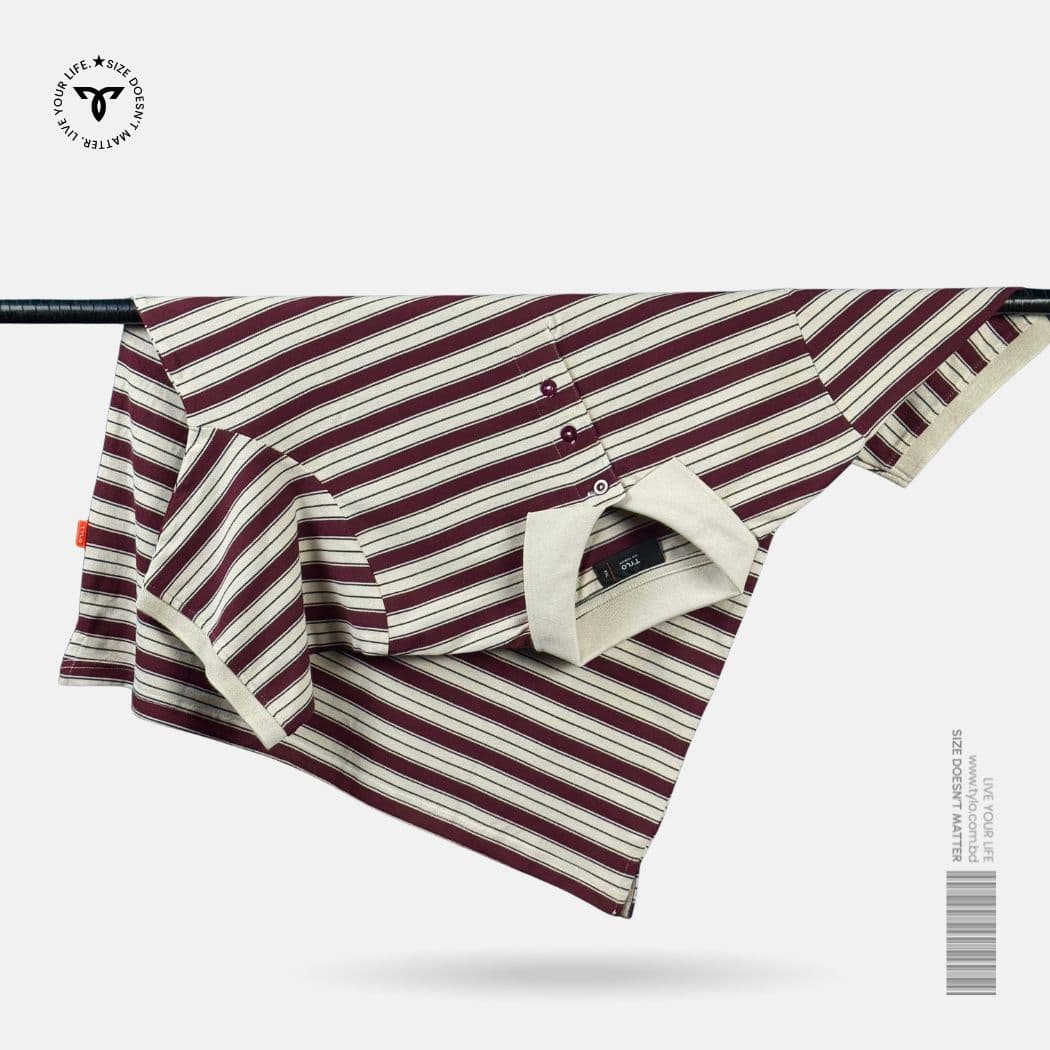 TYLO Stripe Polo Shirt – Burgundy Heritage