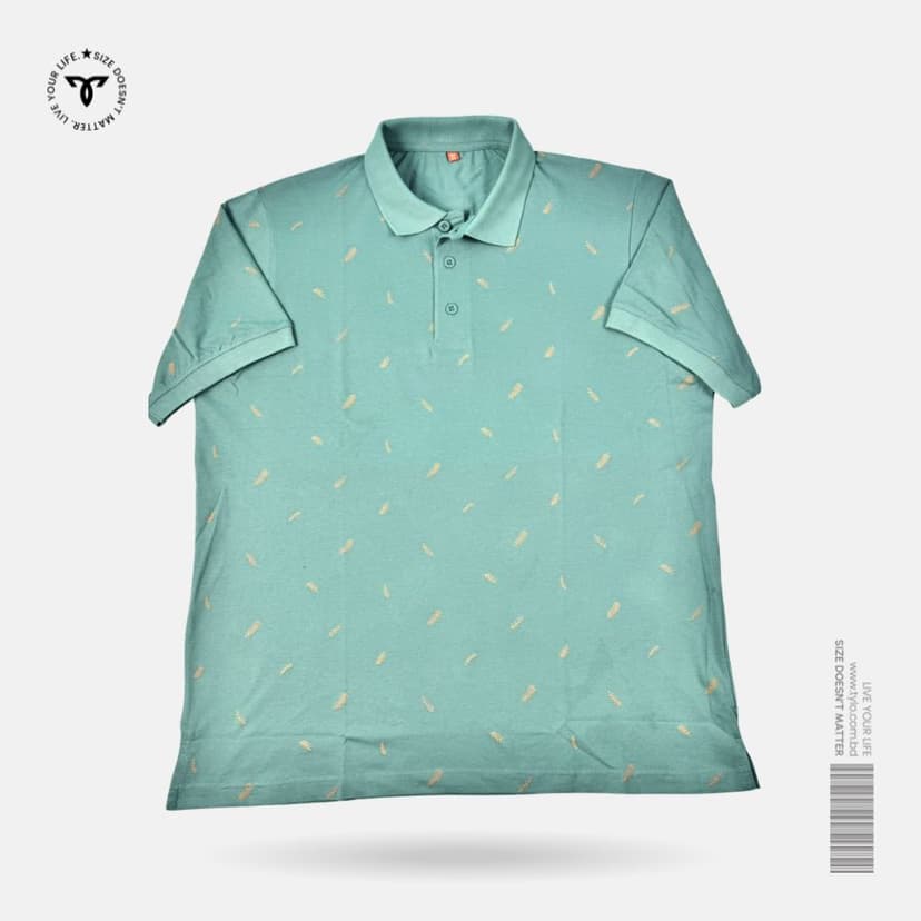 Aqua Mint Fern Polo T-shirt