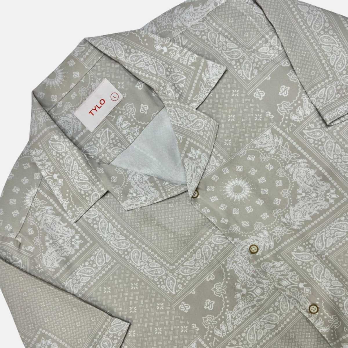 Beige Paisley Cuban Shirt alternate