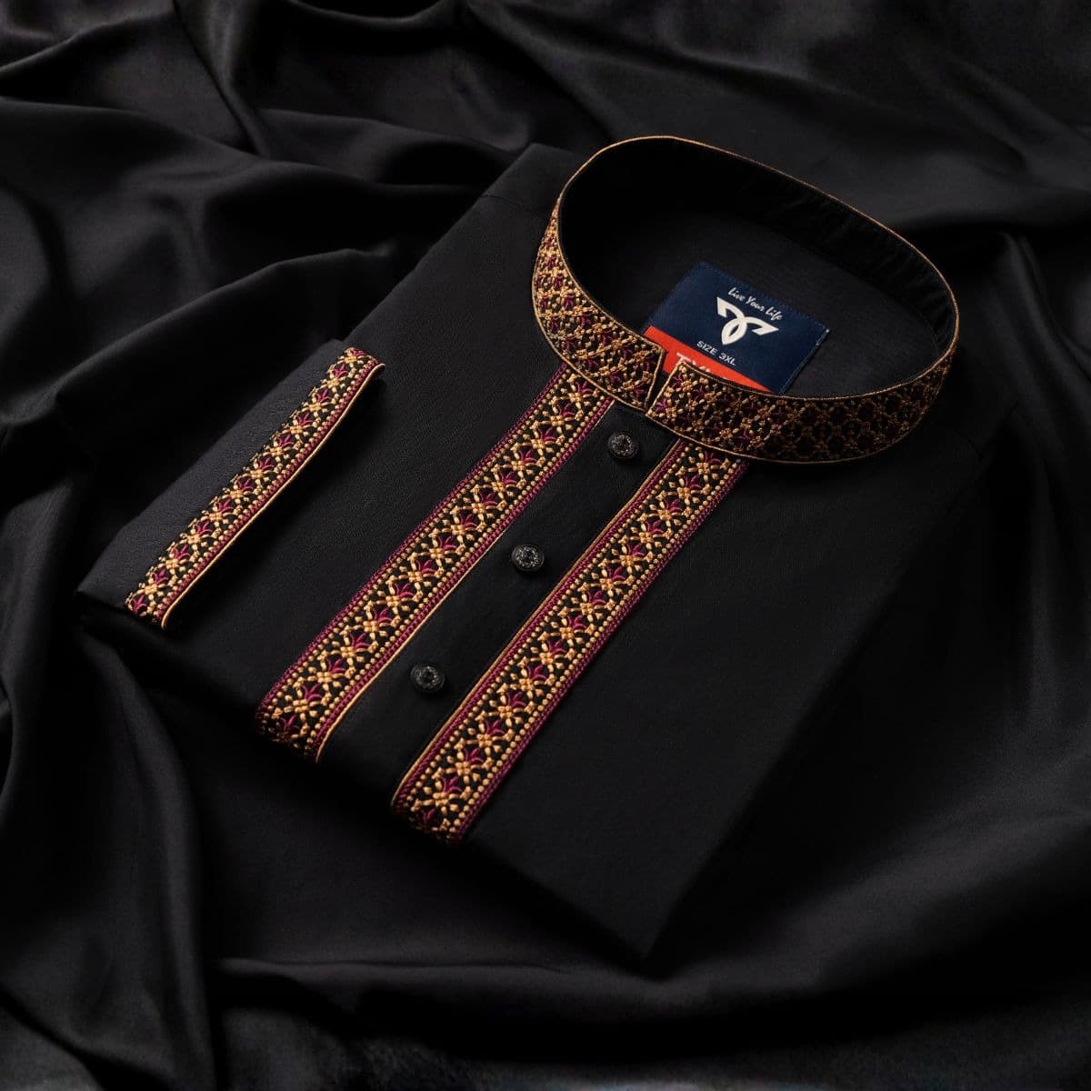 TYLO Emerald Black Premium Panjabi