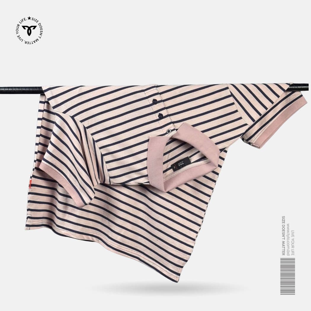 TYLO Pinstripe Polo Shirt – Dusty Rose
