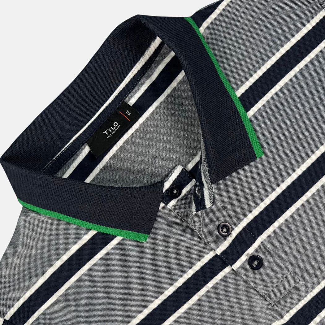 TYLO Contrast Accent Polo – Grey Emerald alternate