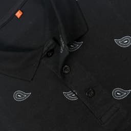Classic Black Paisley Polo T-shirt view 1