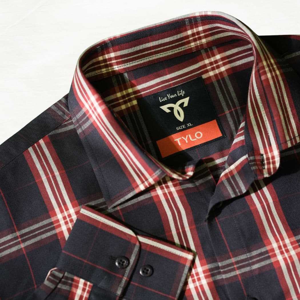 TYLO Premium Midnight Red Check Full Sleeve Shirt alternate