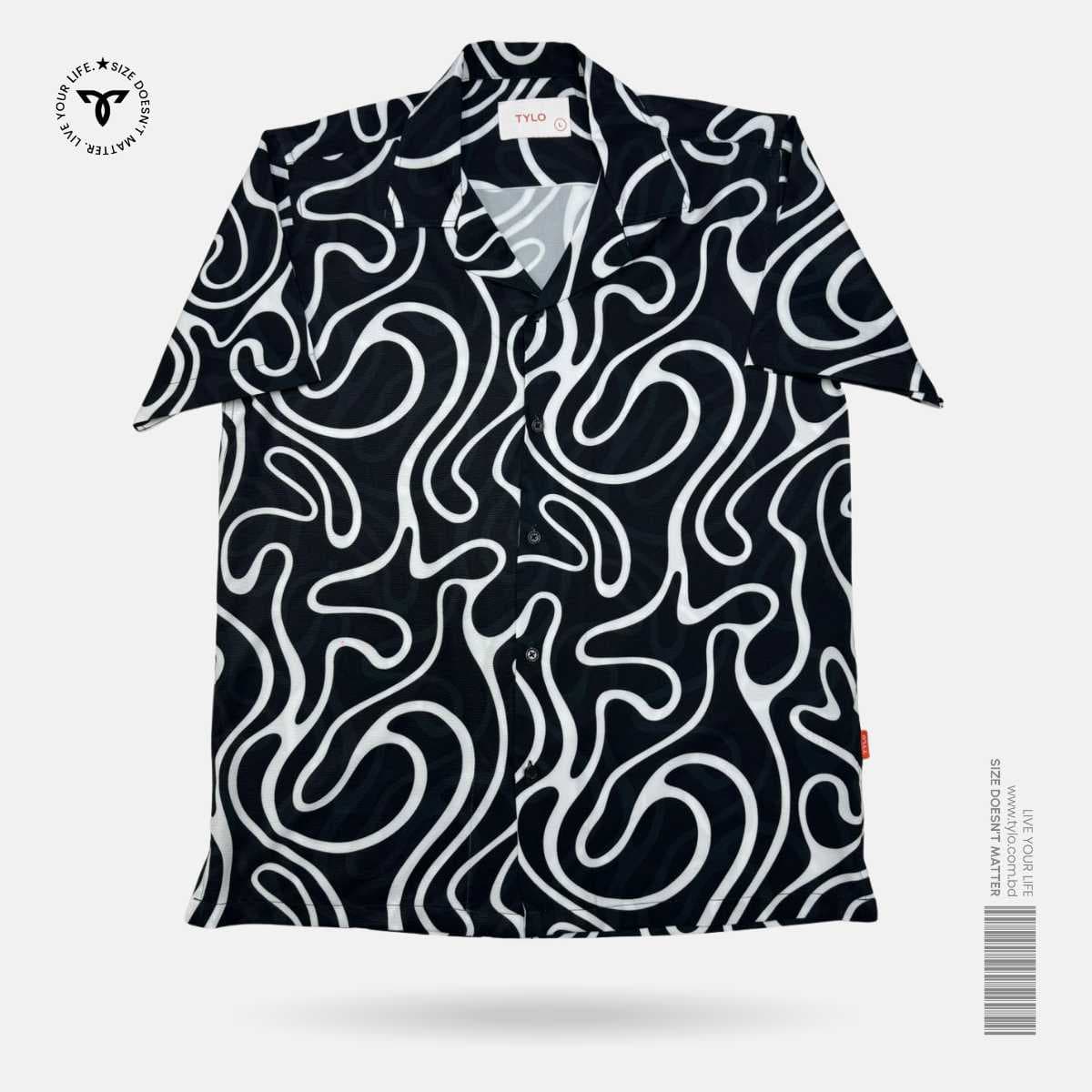 Black Wave Cuban Shirt
