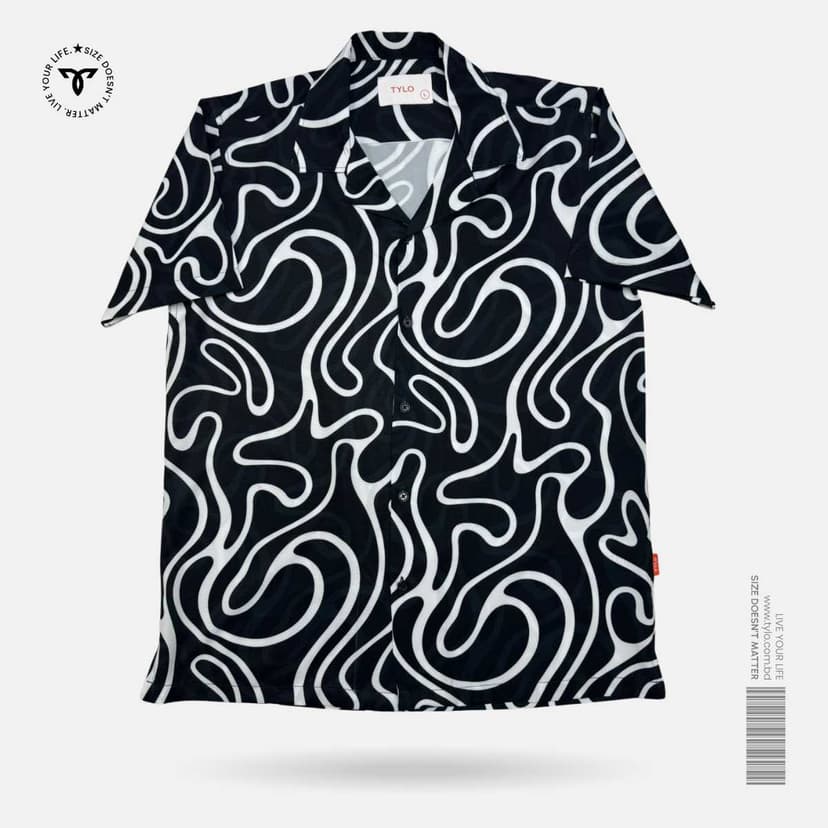 Black Wave Cuban Shirt