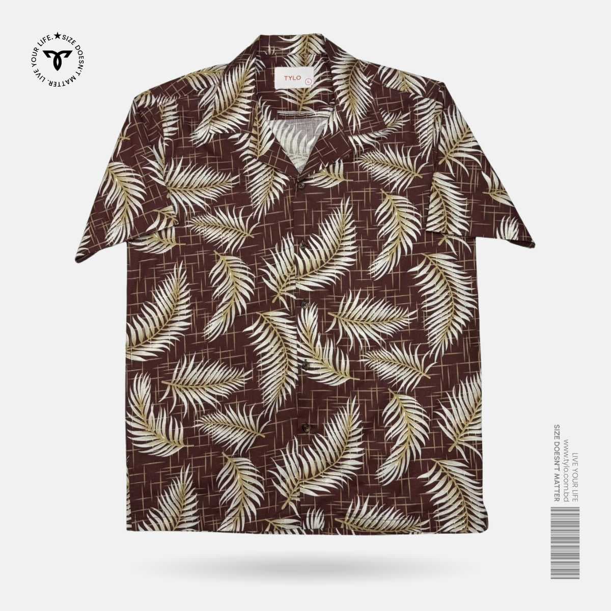 Brown Leaf Cuban Shirt