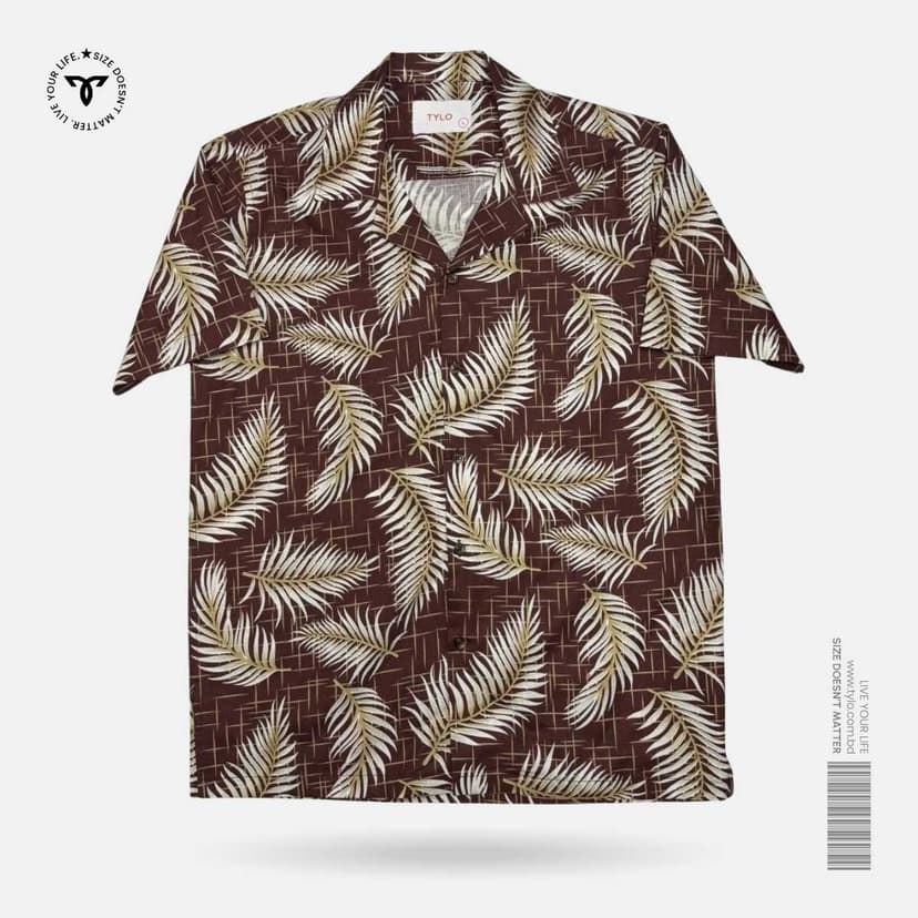Brown Leaf Cuban Shirt