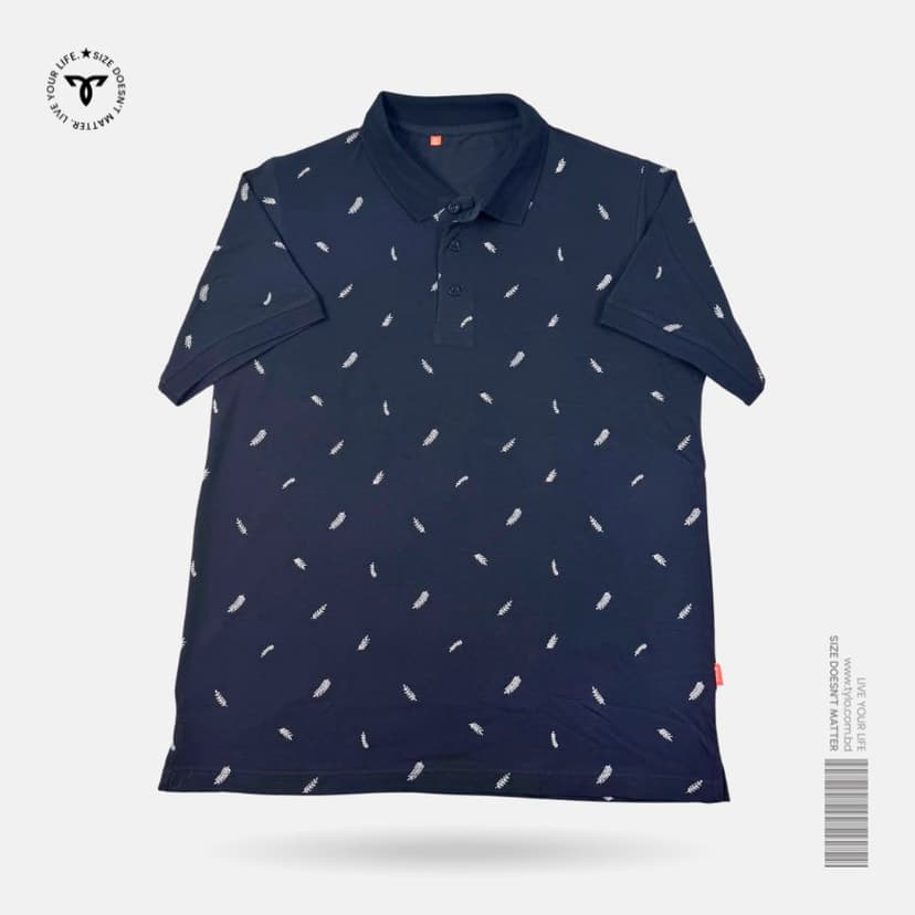 Navy Fern Polo T-shirt