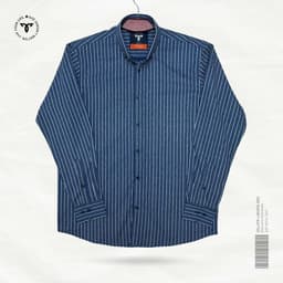 Navy Textured Stripe Premium Shirt view 0