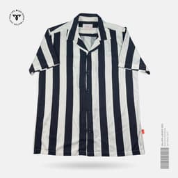 Black Coastal Stripe Cuban Shirt view 0