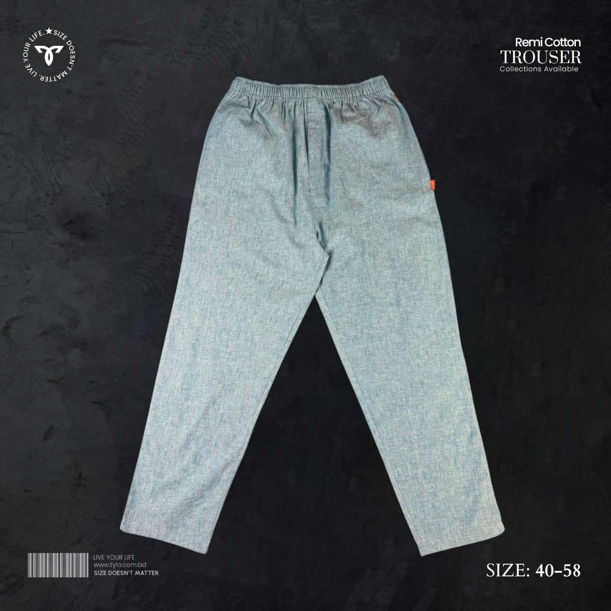 Remi Cotton Relaxed Trouser – Light Blue