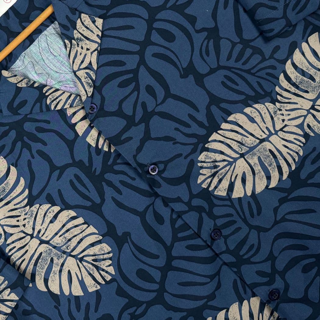 Midnight Monstera Cuban Shirt alternate