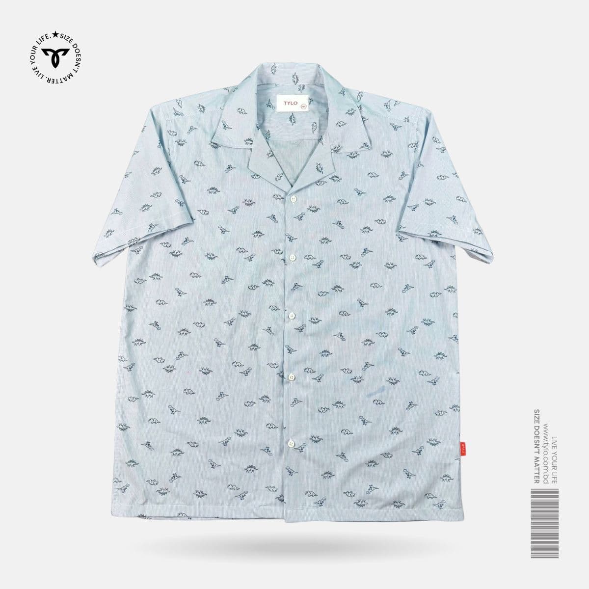 Sky Mini Leaf Cuban Shirt