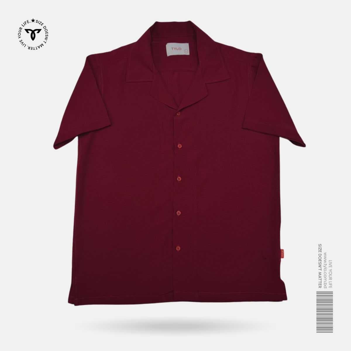 Wine Burgundy Cuban Shirt