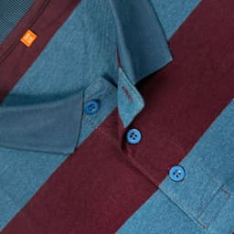 Maroon Sky Stripe Polo T-shirt view 1