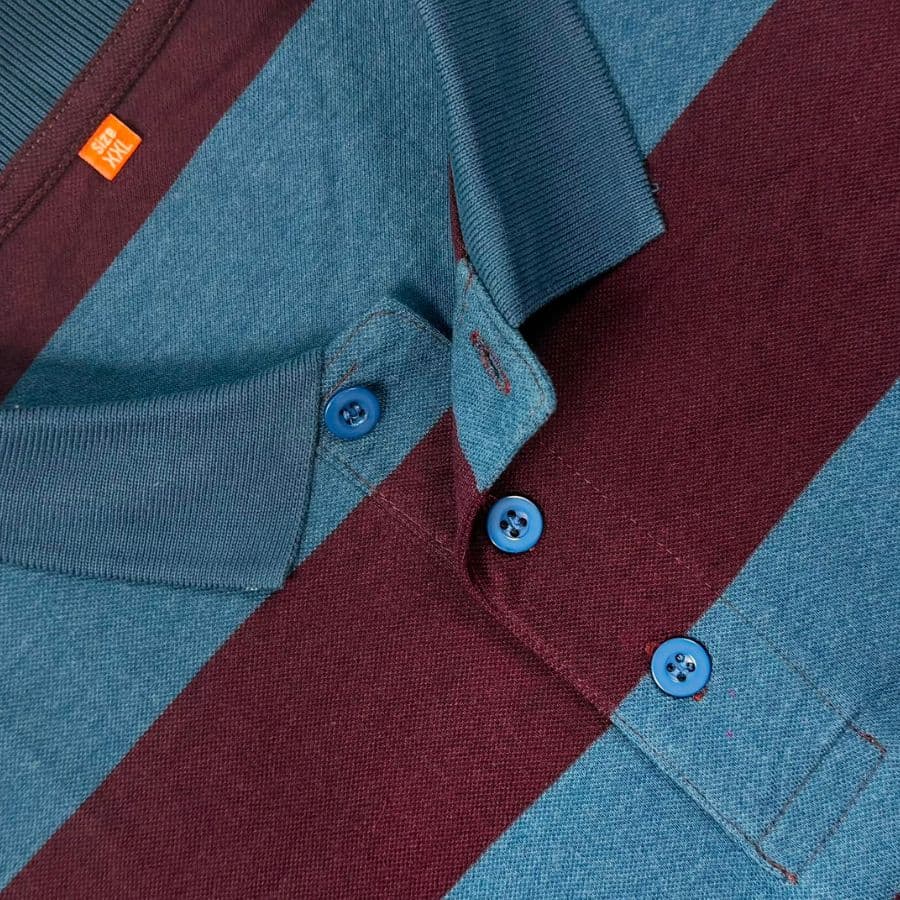Maroon Sky Stripe Polo T-shirt alternate