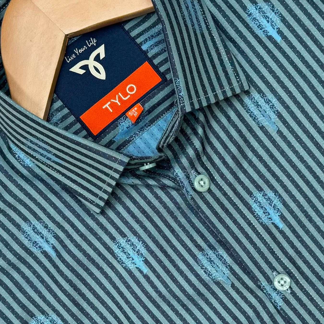 Slate Palm Stripe Premium Shirt alternate