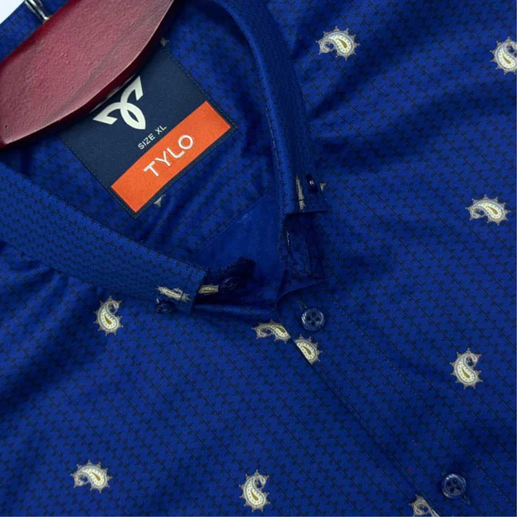 Royal Blue Paisley Premium Shirt showcase 3