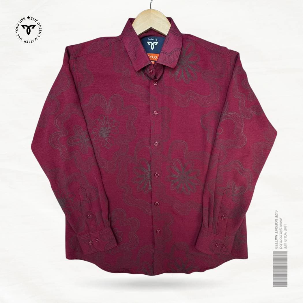 Maroon Floral Premium Shirt