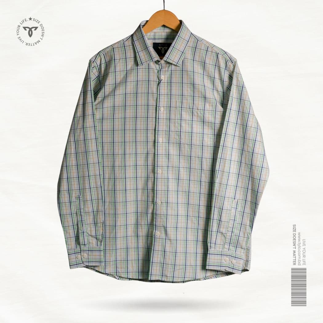 TYLO Premium Ivory Grid Check Full Sleeve Shirt