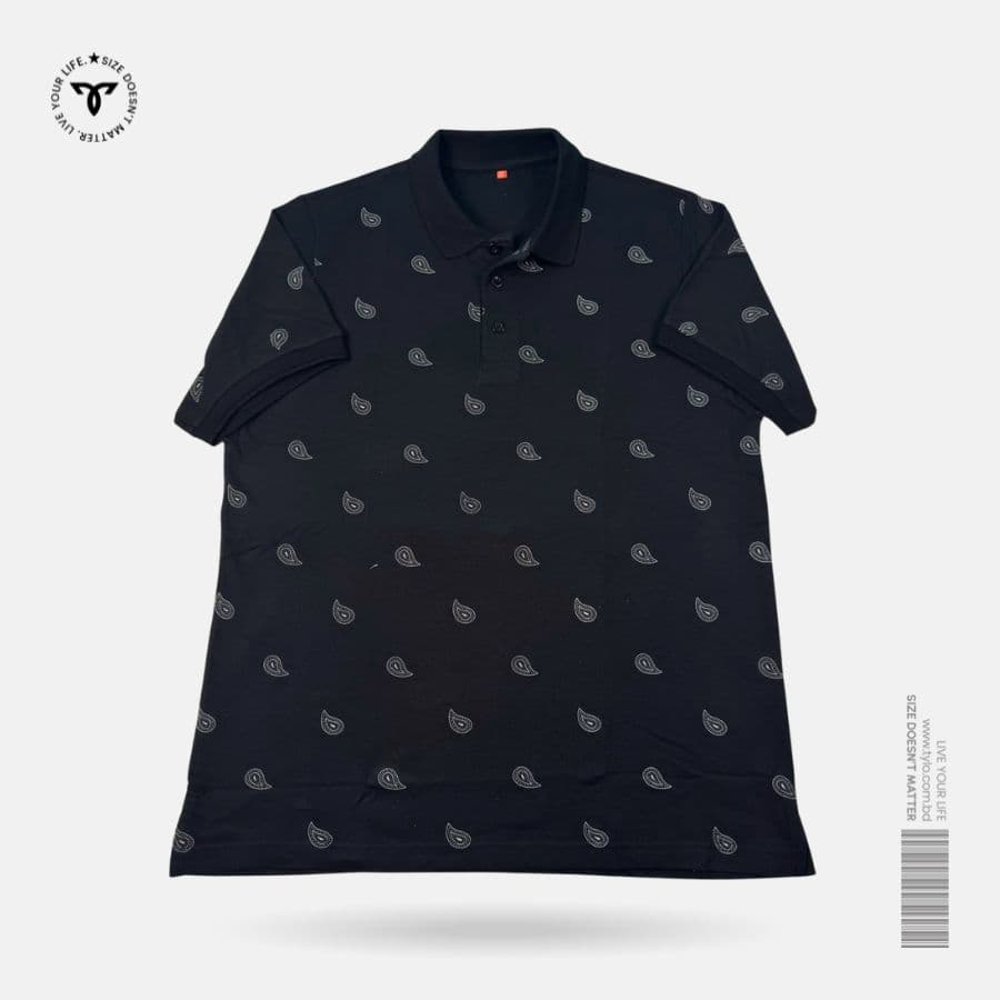 Classic Black Paisley Polo T-shirt