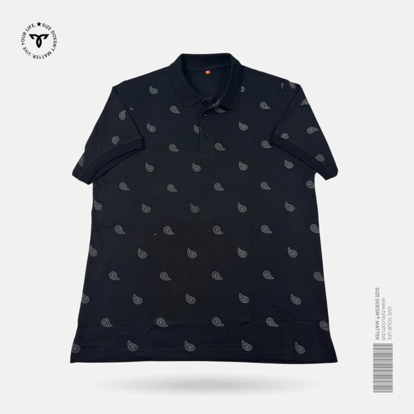 Classic Black Paisley Polo T-shirt