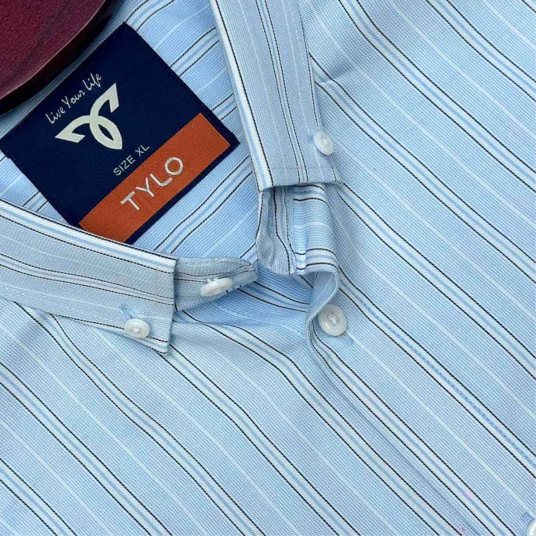 Sky Blue Executive Stripe Premium Shirt showcase 3