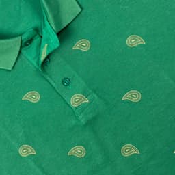 Emerald Paisley Polo T-shirt view 1