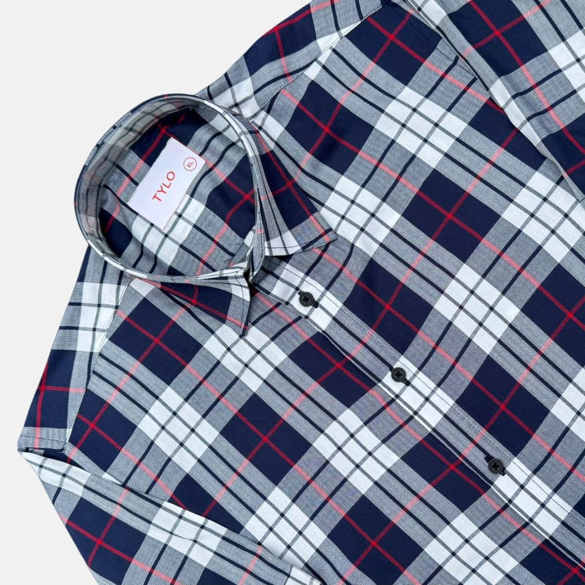 TYLO HALF Shirt – Navy & Red Bold Check alternate