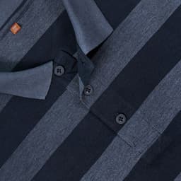 Graphite Wide Stripe Polo T-shirt view 1