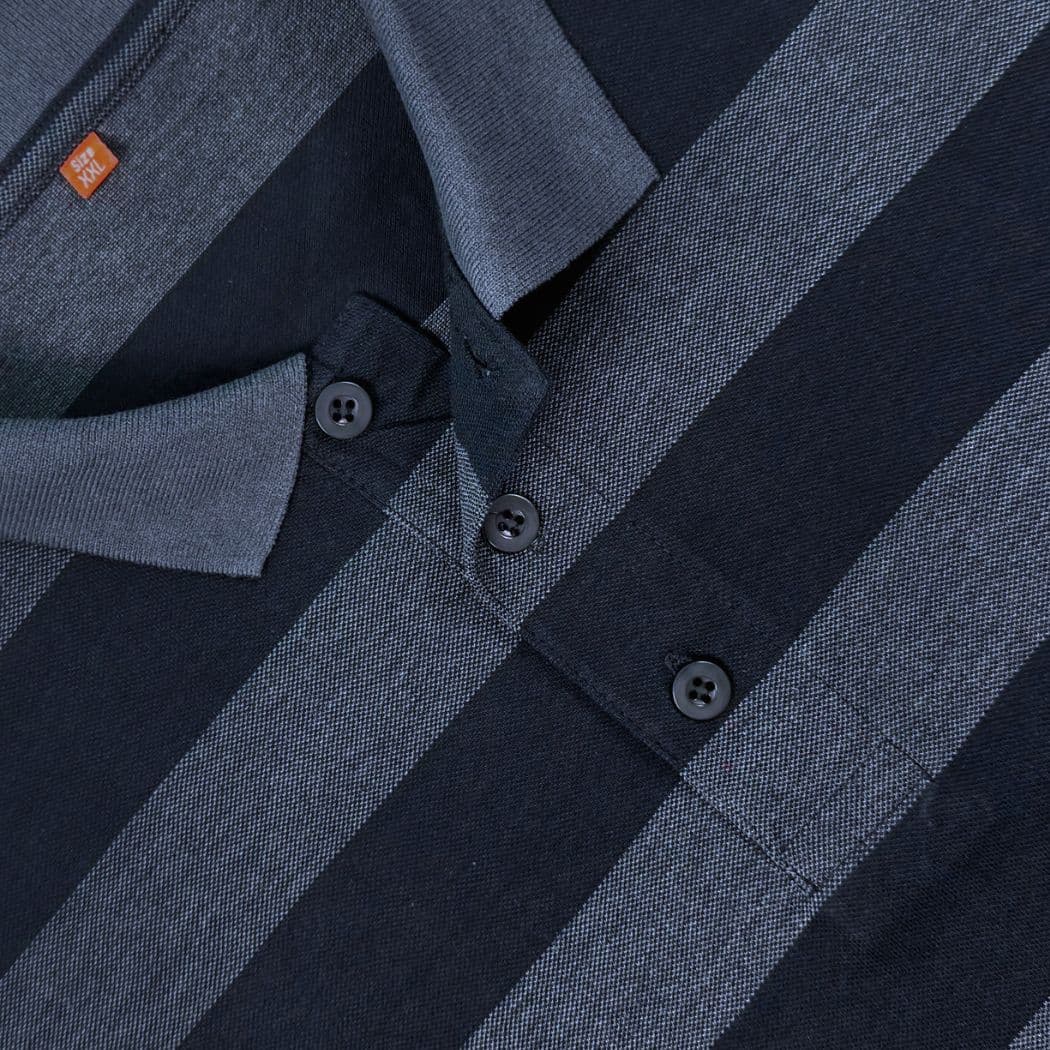 Graphite Wide Stripe Polo T-shirt alternate