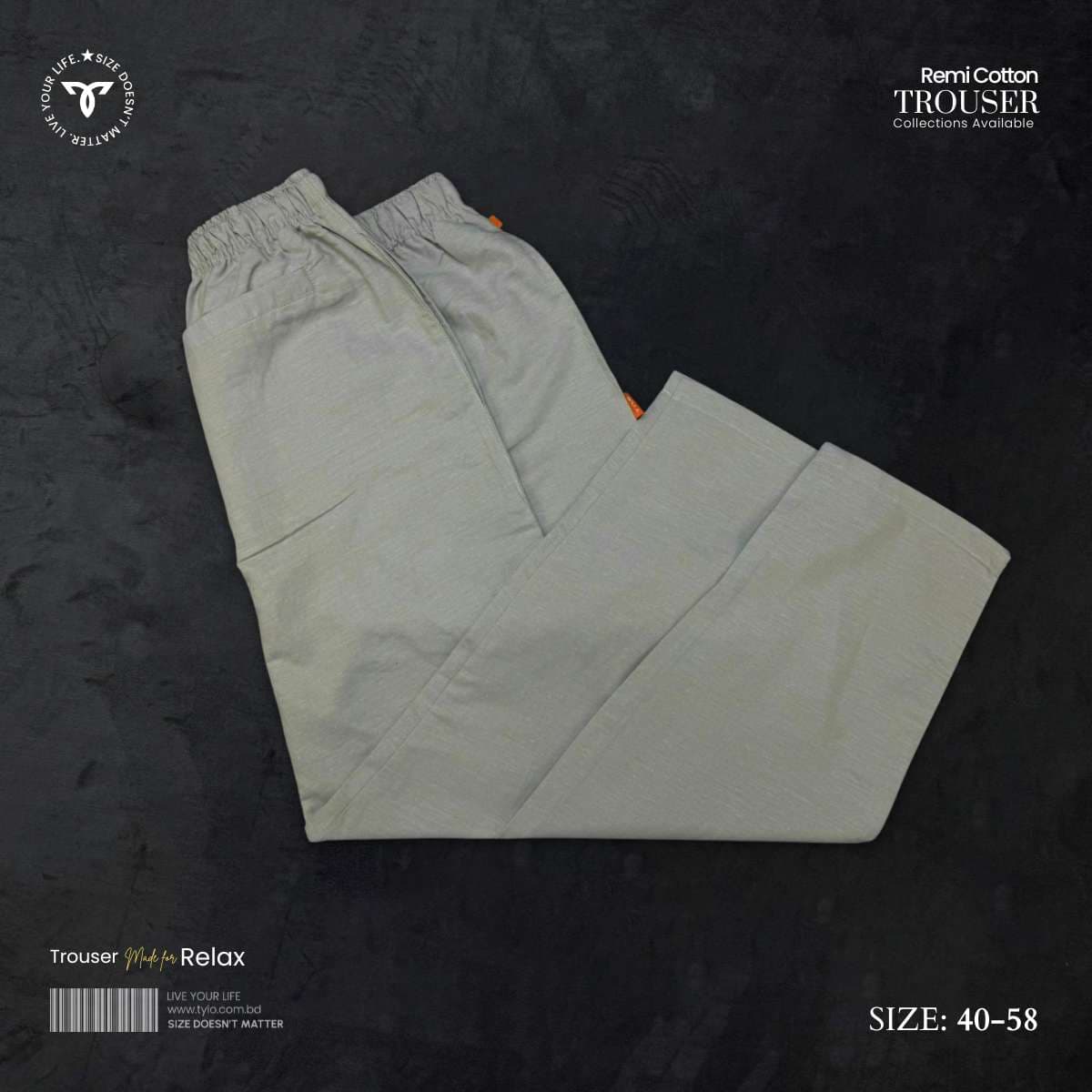 Remi Cotton Relaxed Trouser – Olive Green alternate
