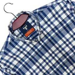 Indigo Grid Check Premium Shirt view 1