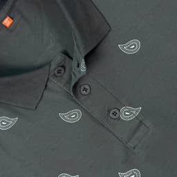 Charcoal Paisley Polo T-shirt view 1