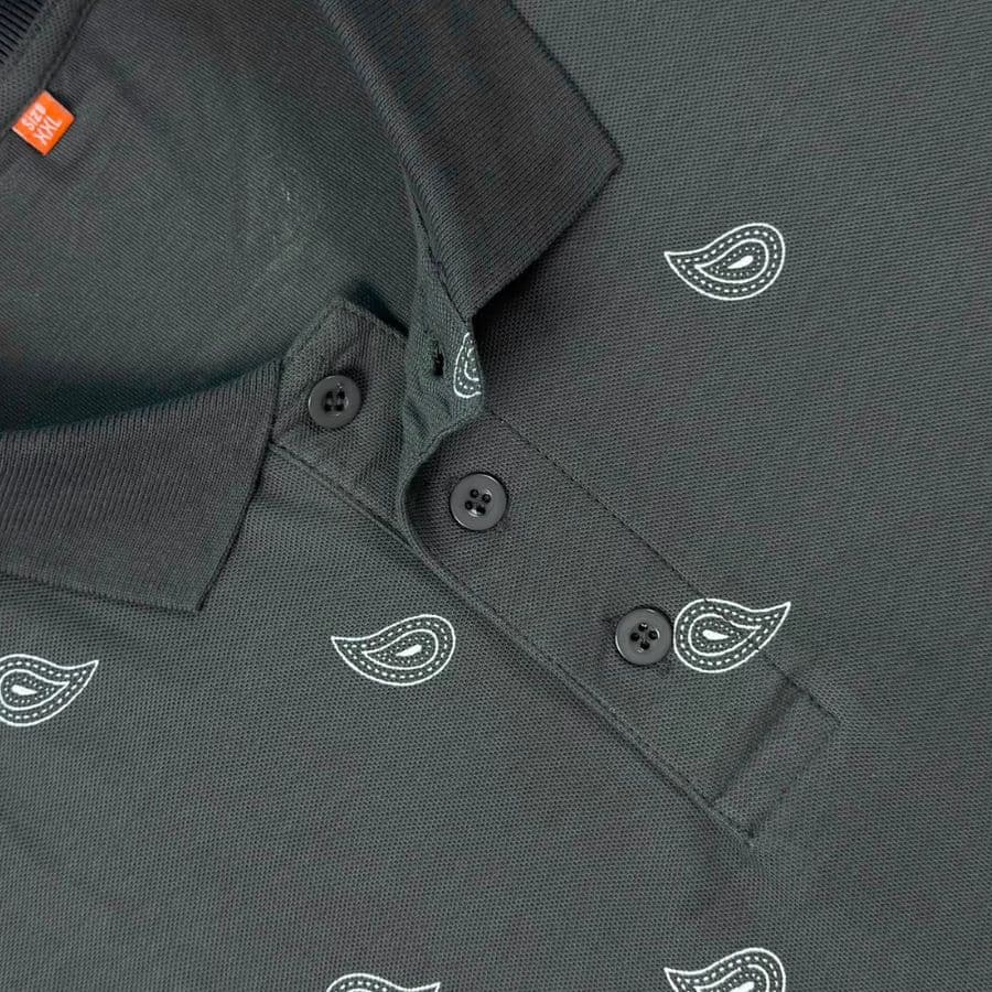 Charcoal Paisley Polo T-shirt alternate