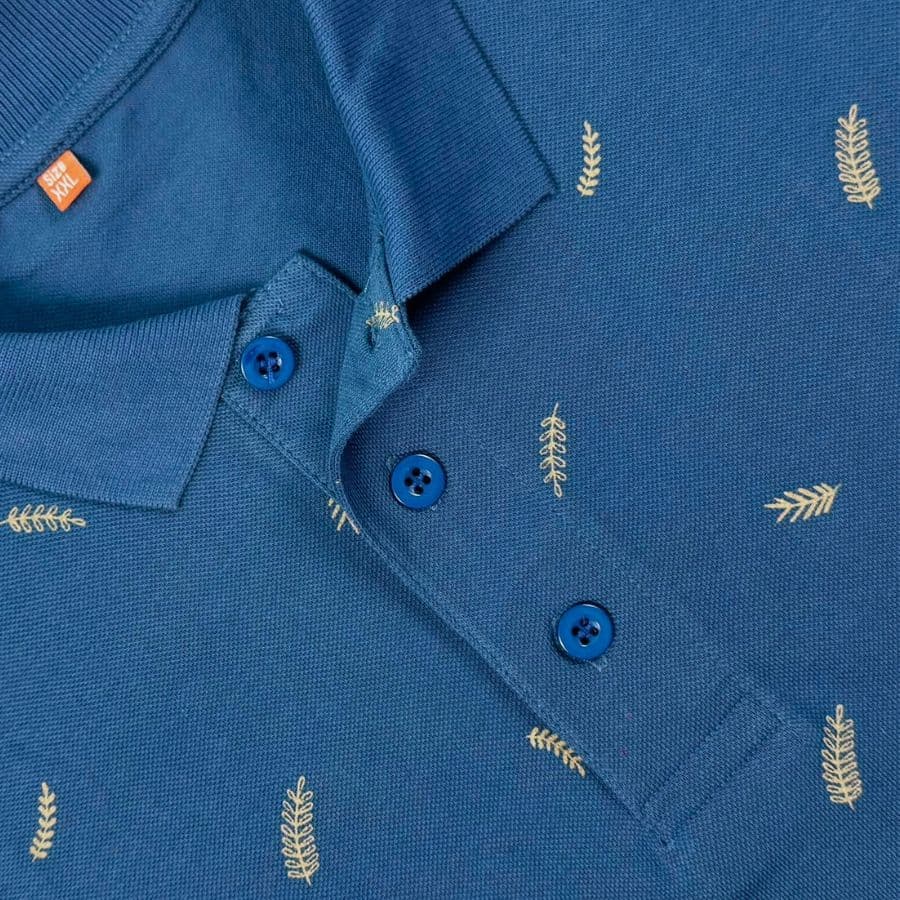 Steel Blue Fern Polo T-shirt alternate
