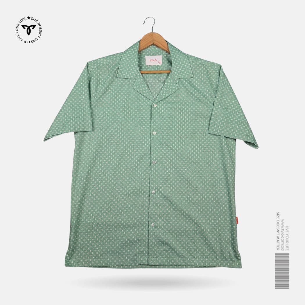 Sage Micro-Dot Resort CUBAN SHIRT