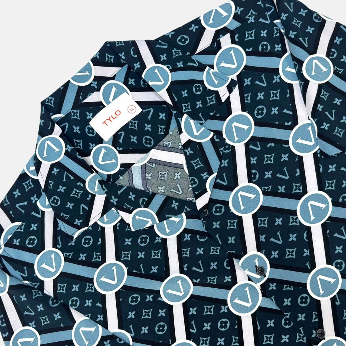 Navy Geo Cuban Shirt alternate